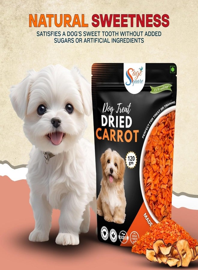 Sage Square Dog Dried Carrot & Apple Flakes Treats - Natural, Healthy & Tasty Snacks | Rich in Fiber & Vitamins | No Artificial Preservatives | Low Fat, Digestible | Ideal for Training, Chewing | 100g - Image 4
